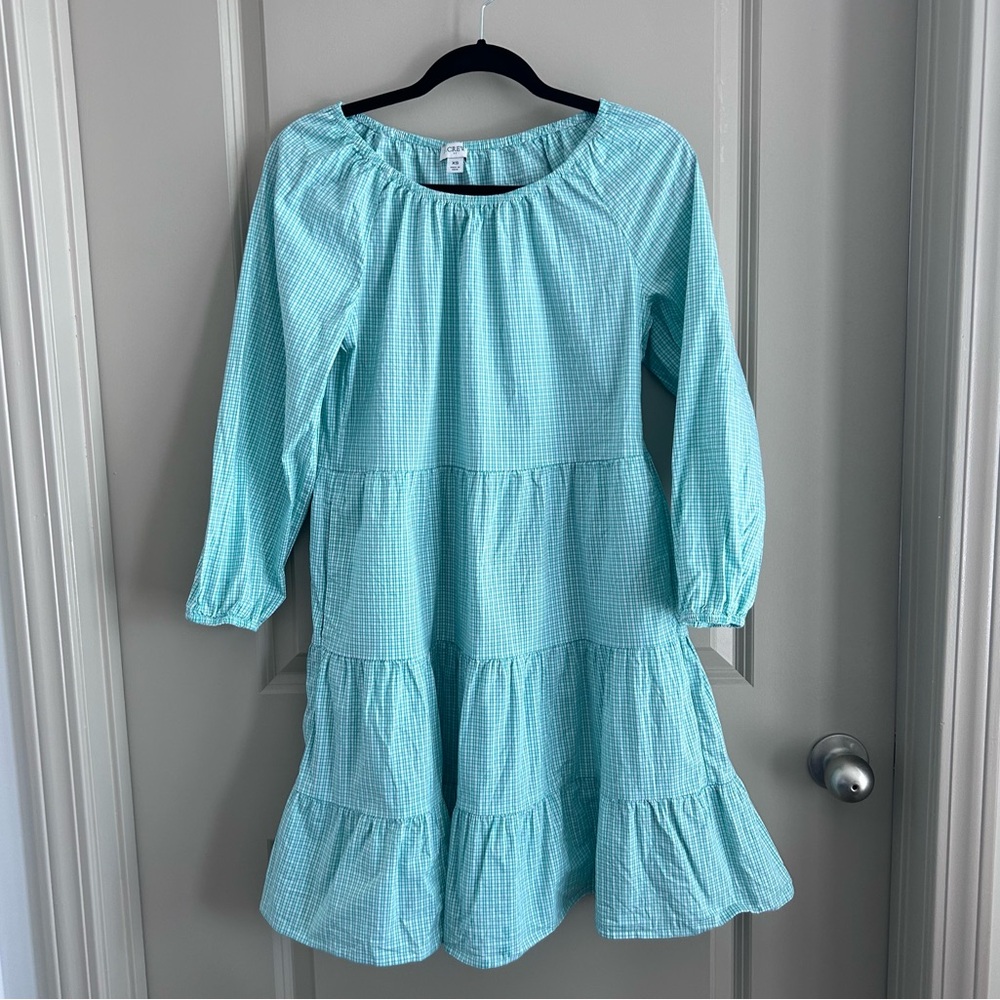 Green gingham dress EUC SIZE XS J. Crew Factory